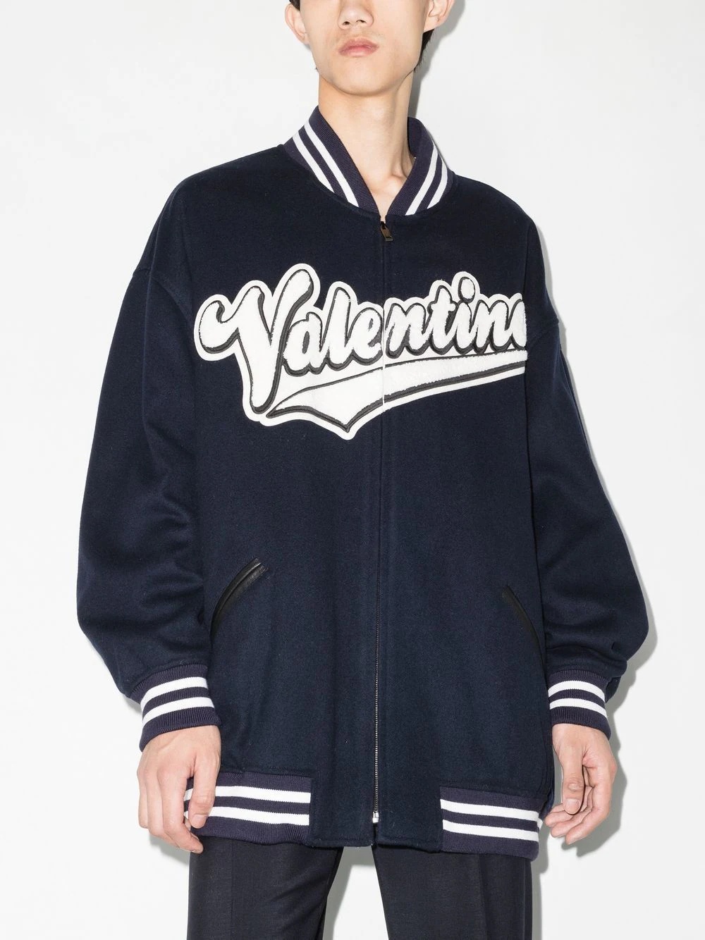 embroidered-logo bomber jacket - 2