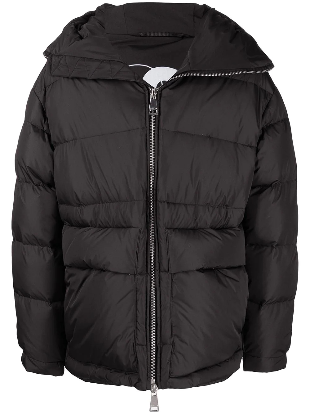 hooded zip-up padded coat - 1