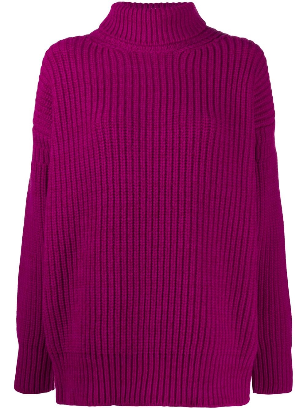 roll neck ribbed jumper - 1