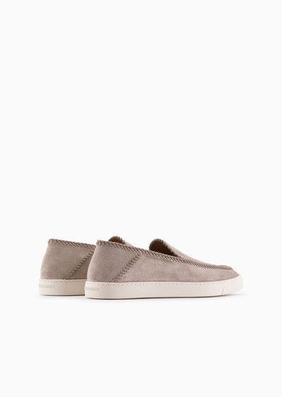 GIORGIO ARMANI Galleria 3 suede slip-ons outlook