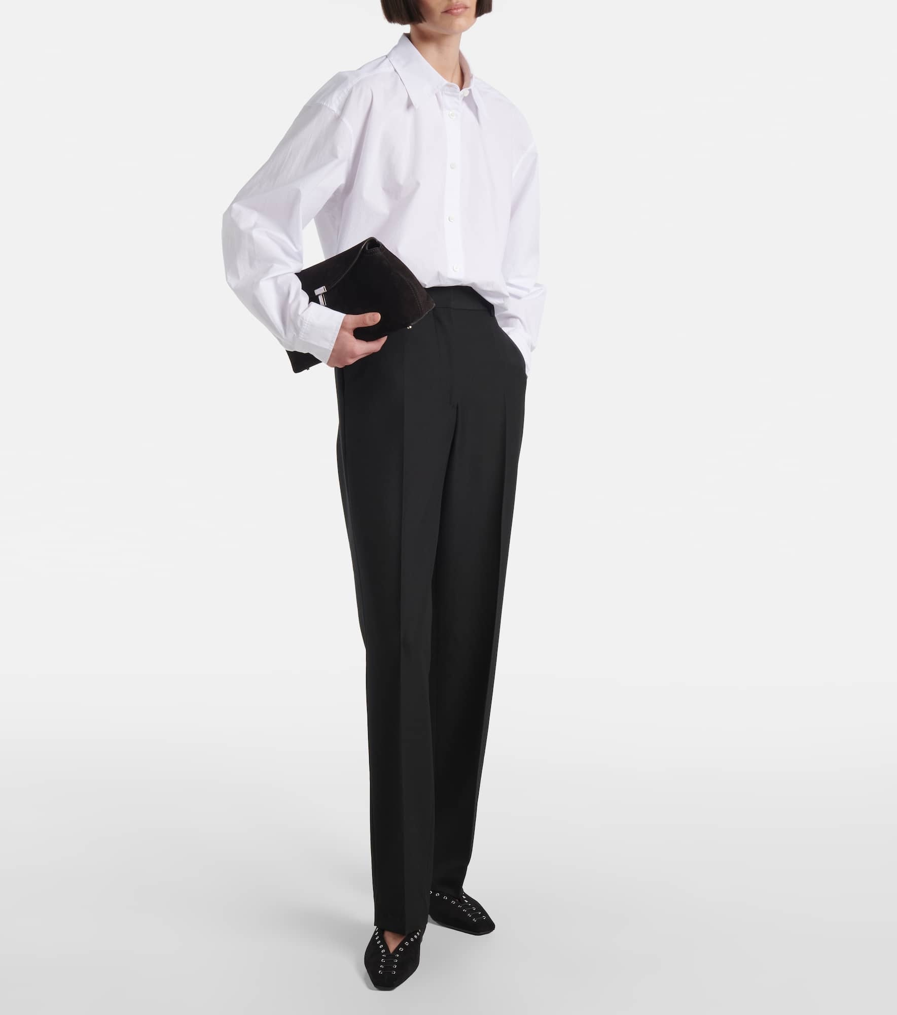 Mid-rise straight pants - 2
