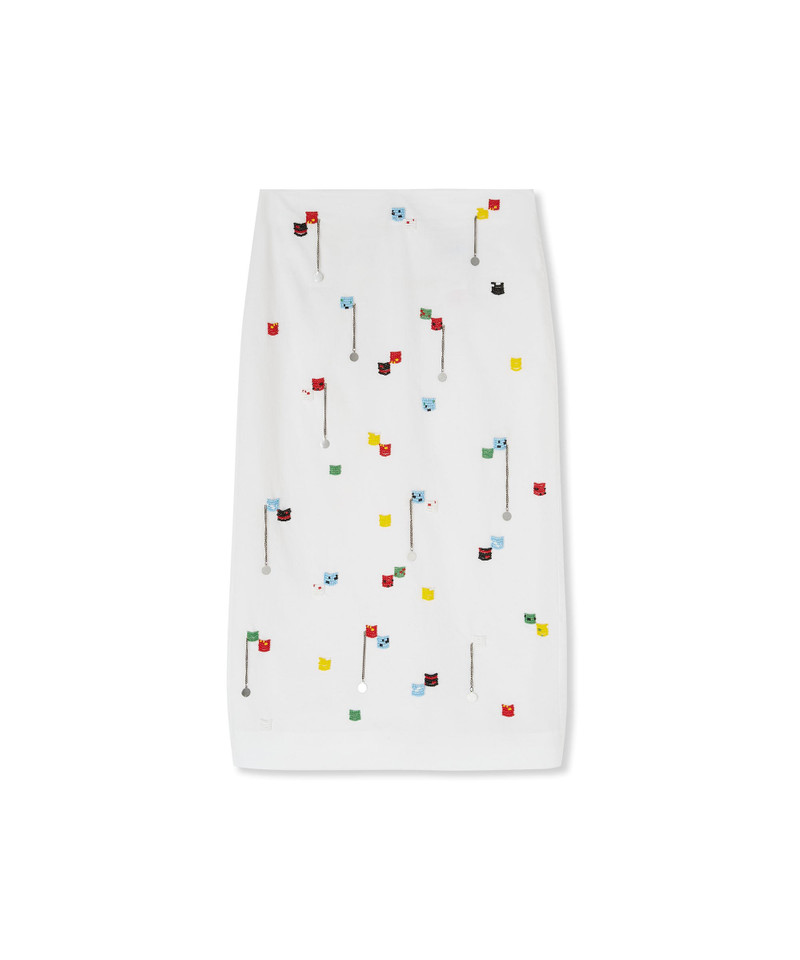 Midi skirt with embroidered beads - 1