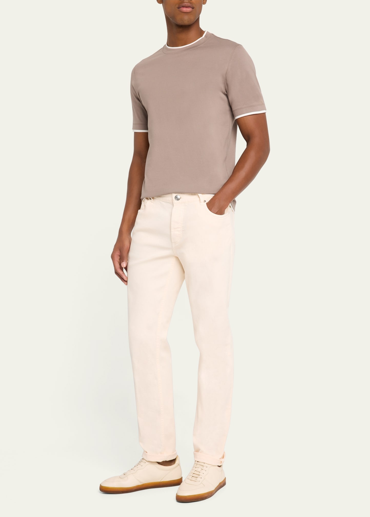 Men's Crewneck T-Shirt with Tipping - 2