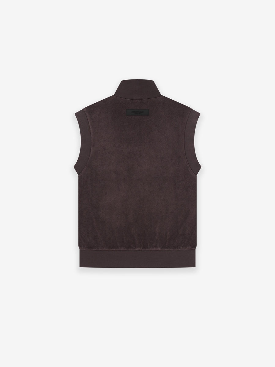 Womens Pullover Terry Mockneck Vest - 2