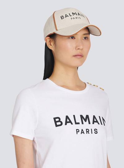 Balmain Cotton B-Army cap with Balmain logo outlook