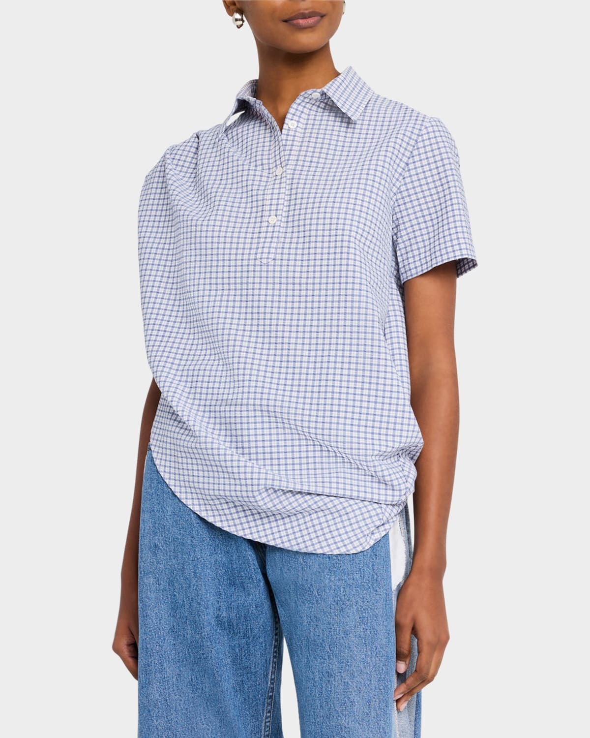 Ruby Draped Plaid Shirt - 4