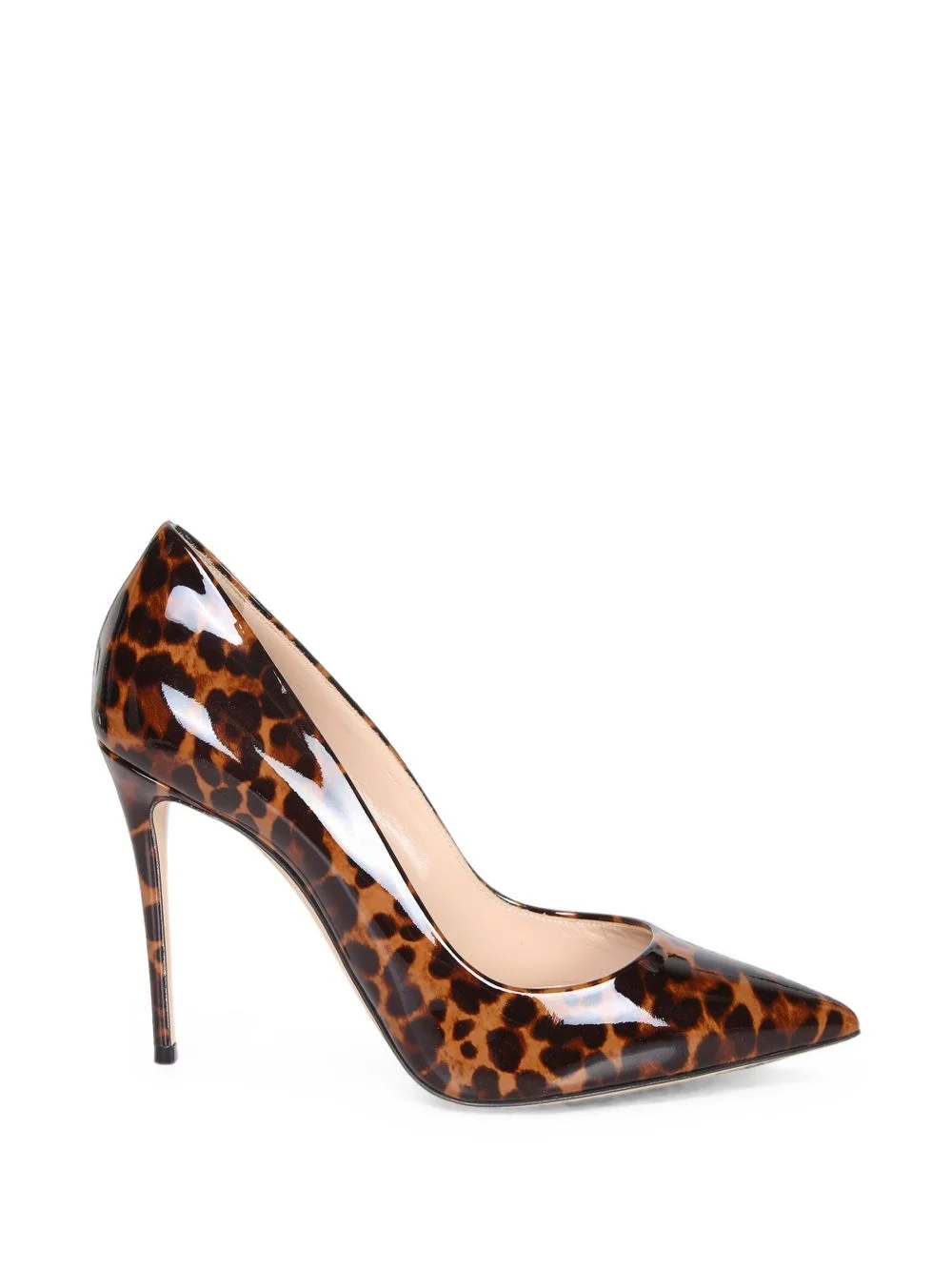 leopard-print patent-finish pumps - 1