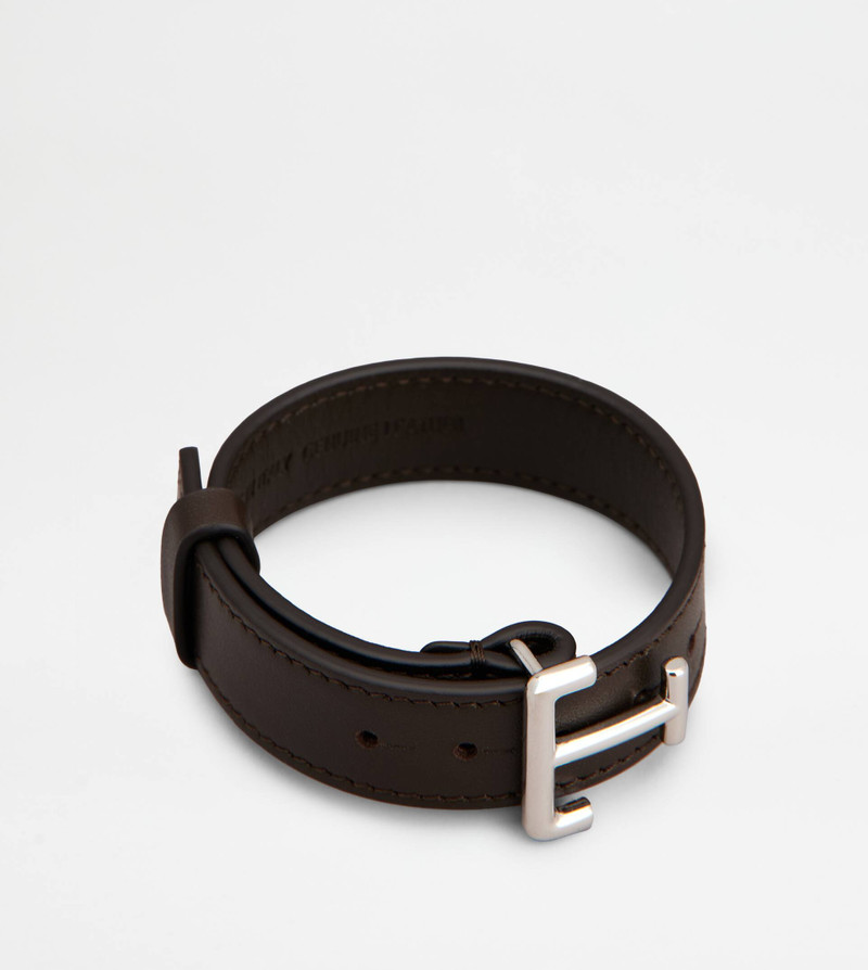 Tod's BRACELET IN LEATHER - BROWN outlook