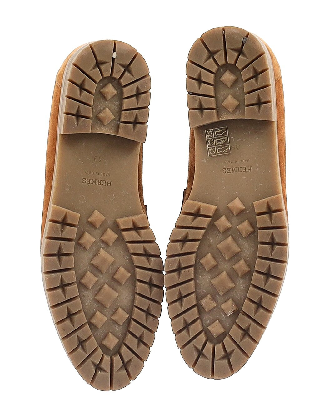 Hermès Women's Suede Logo Plague Faubourg Loafer (Authentic Pre-Loved) - 3