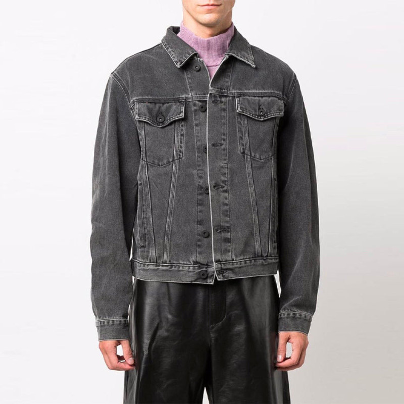 Off-White Off-White FW21 Denim Jacket Slim Fit Version Gray OMYE054F21DEN0030601 outlook