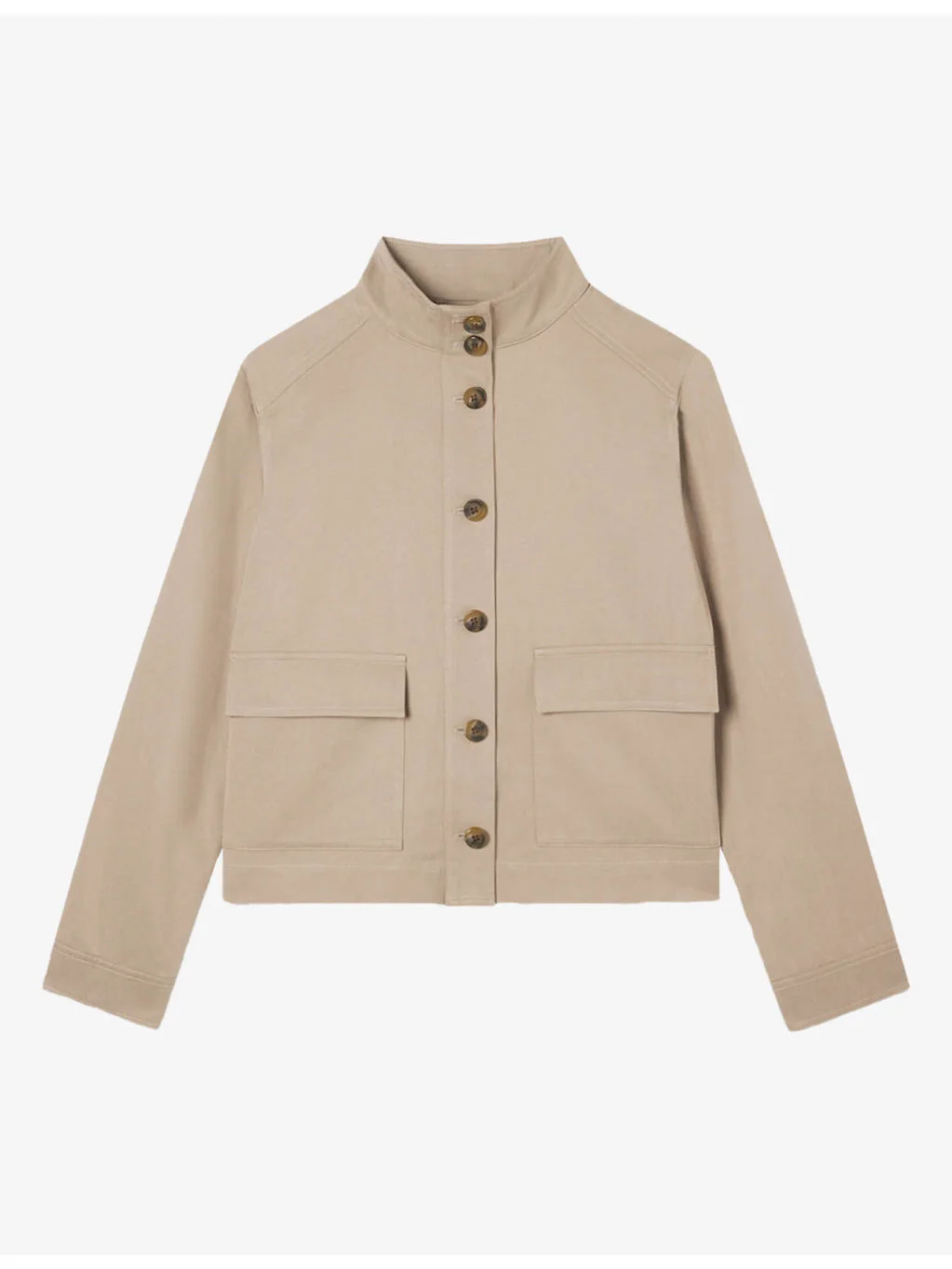 Funnel-Neck Relaxed-Fit Cotton-Blend Jacket - 1