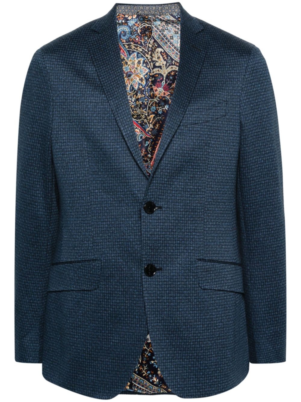 patterned-jacquard cotton blazer - 1