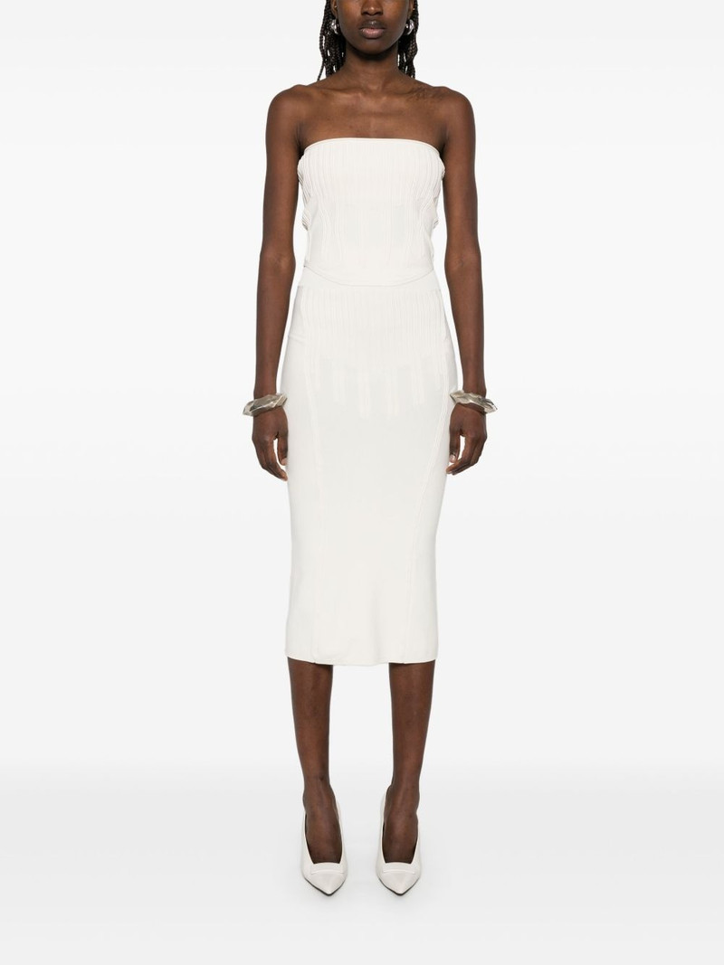 MUGLER boning-detail midi skirt outlook