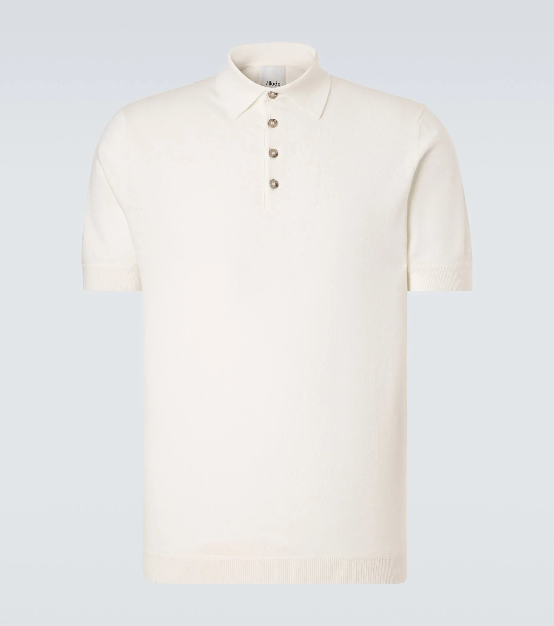 Cotton, silk, and cashmere polo shirt - 1