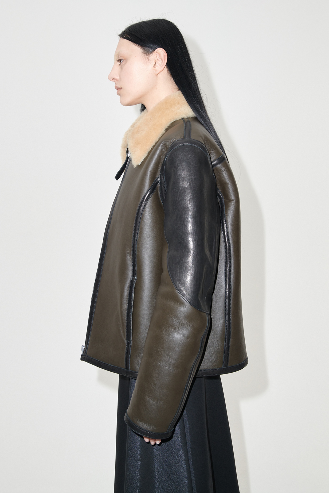 Pilot Jacket Steel Green Shearling - 4