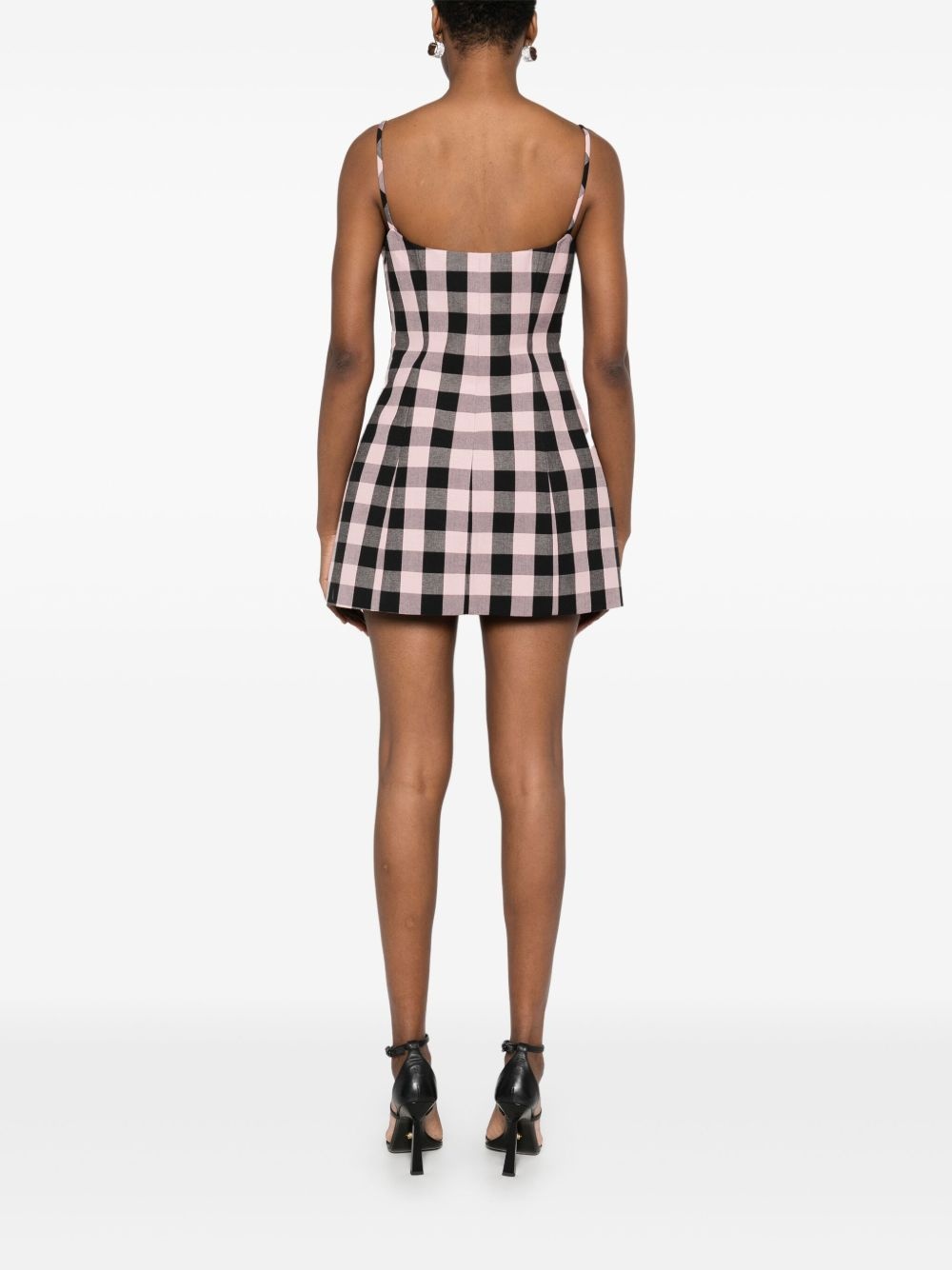 gingham-check mini dress - 4