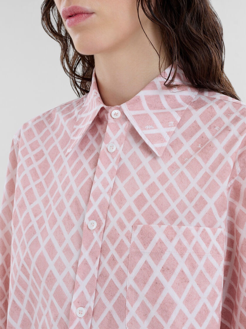PINK POPLIN SHIRT WITH LANDSCAPES PRINT - 4