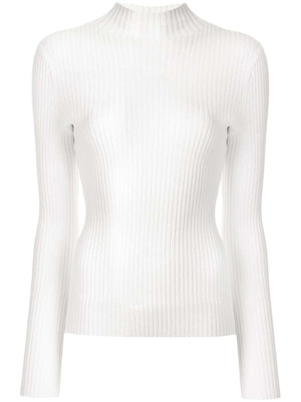 long sleeve ribbed knit sweatshirt - 1