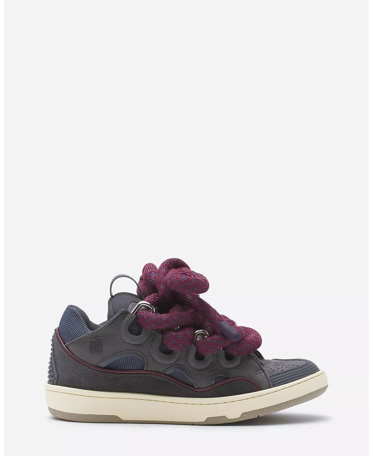 Women's Curb Sneakers in Leather with Snake Laces - 3