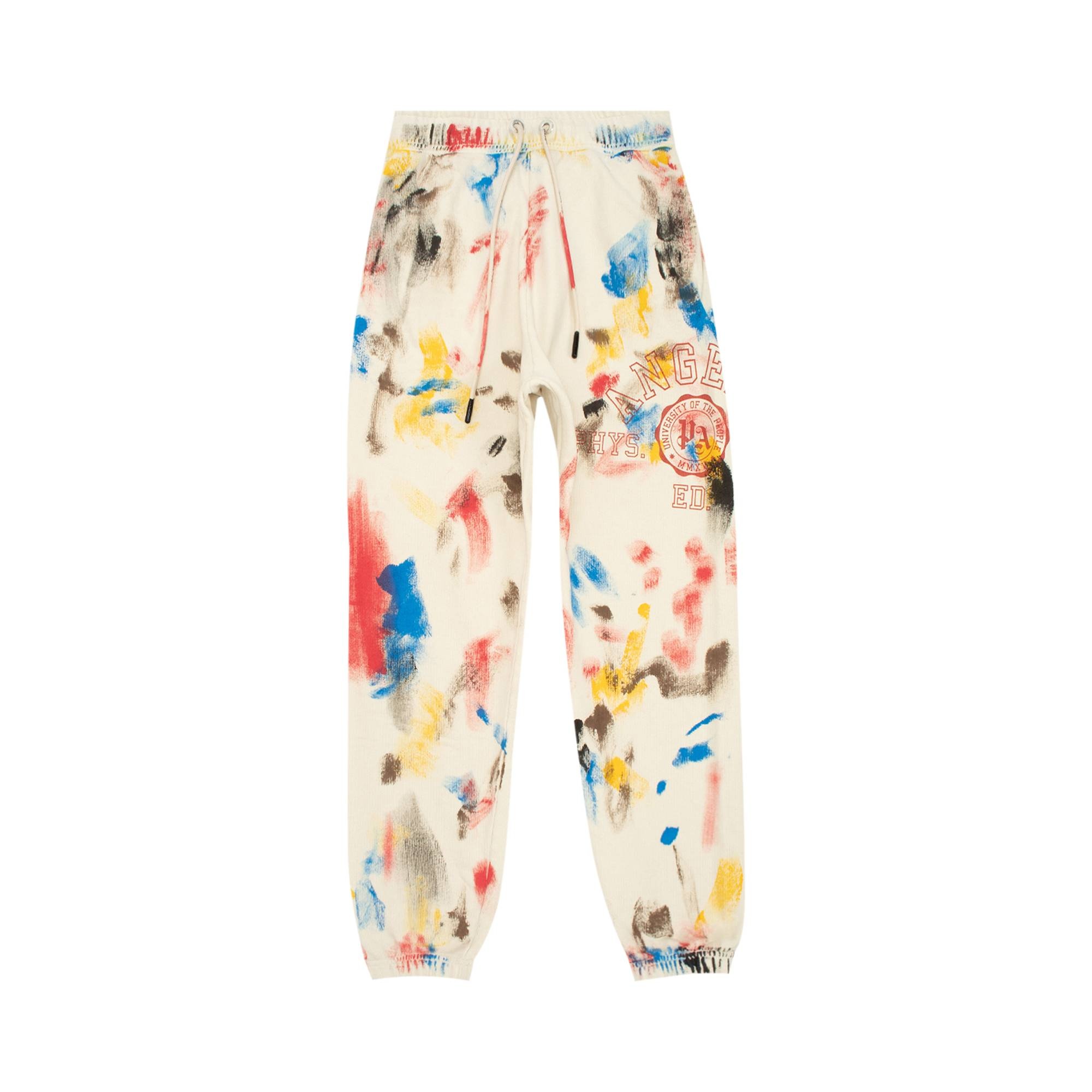 Palm Angels Painted College Sweatpants 'Off White/Red' - 1