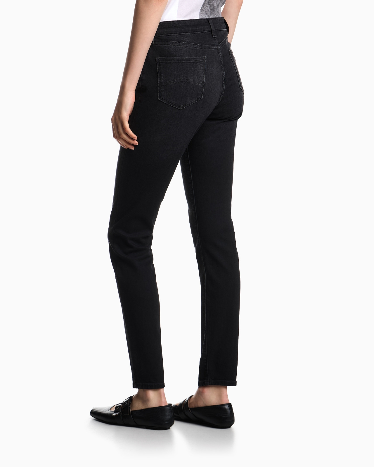 J20 HIGH-WAISTED SUPER-SKINNY LEG JEANS IN A WORN-LOOK STRETCH DENIM - 3