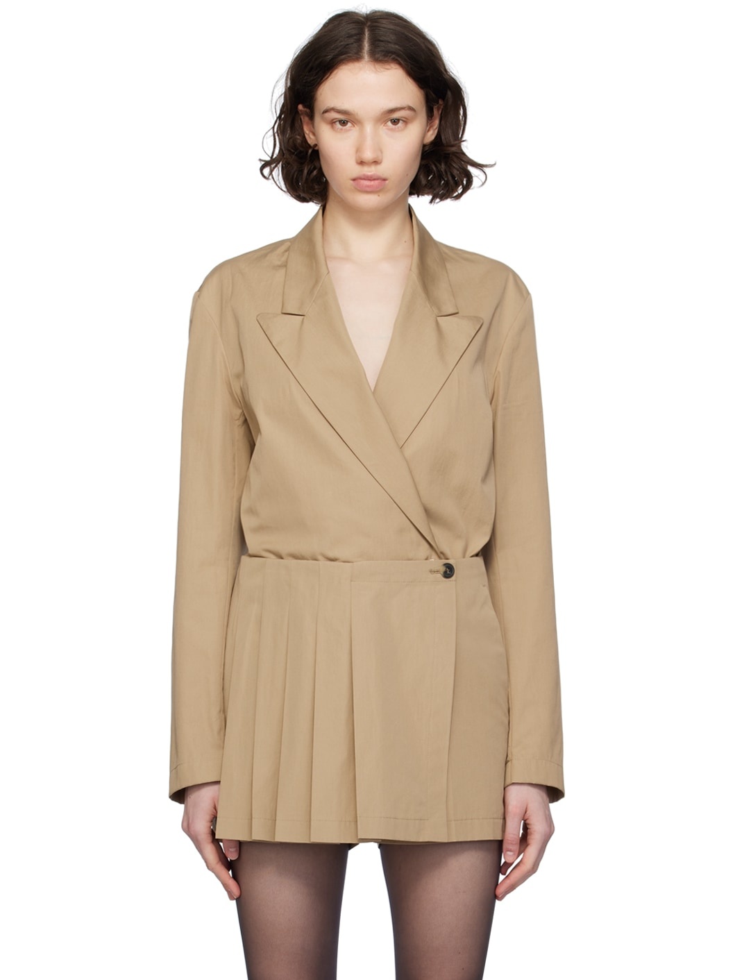Beige Blazer Shirt - 1