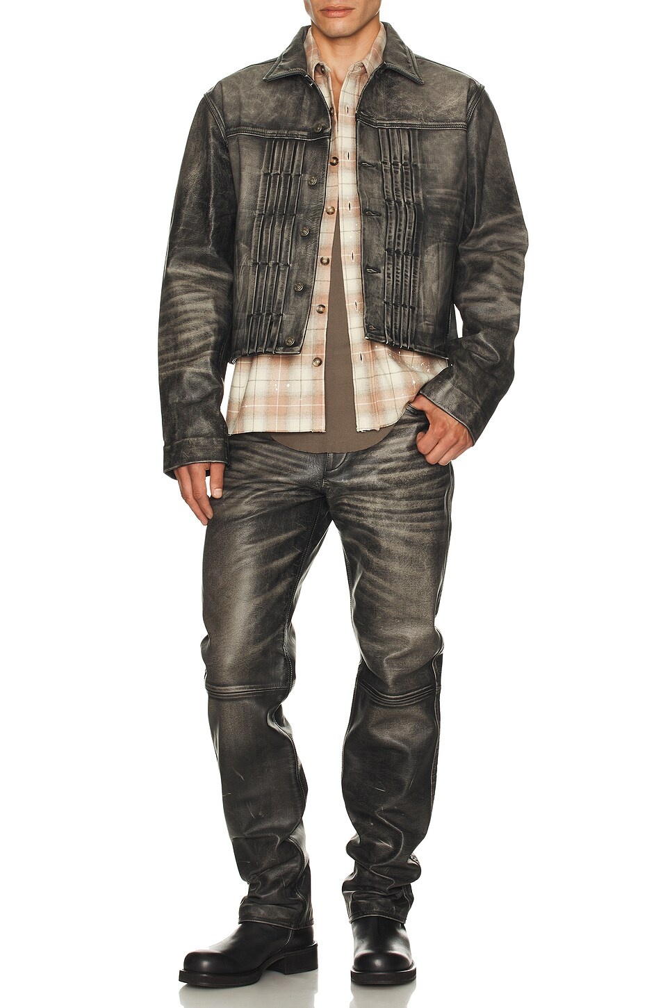 Leather Trucker Jacket - 4
