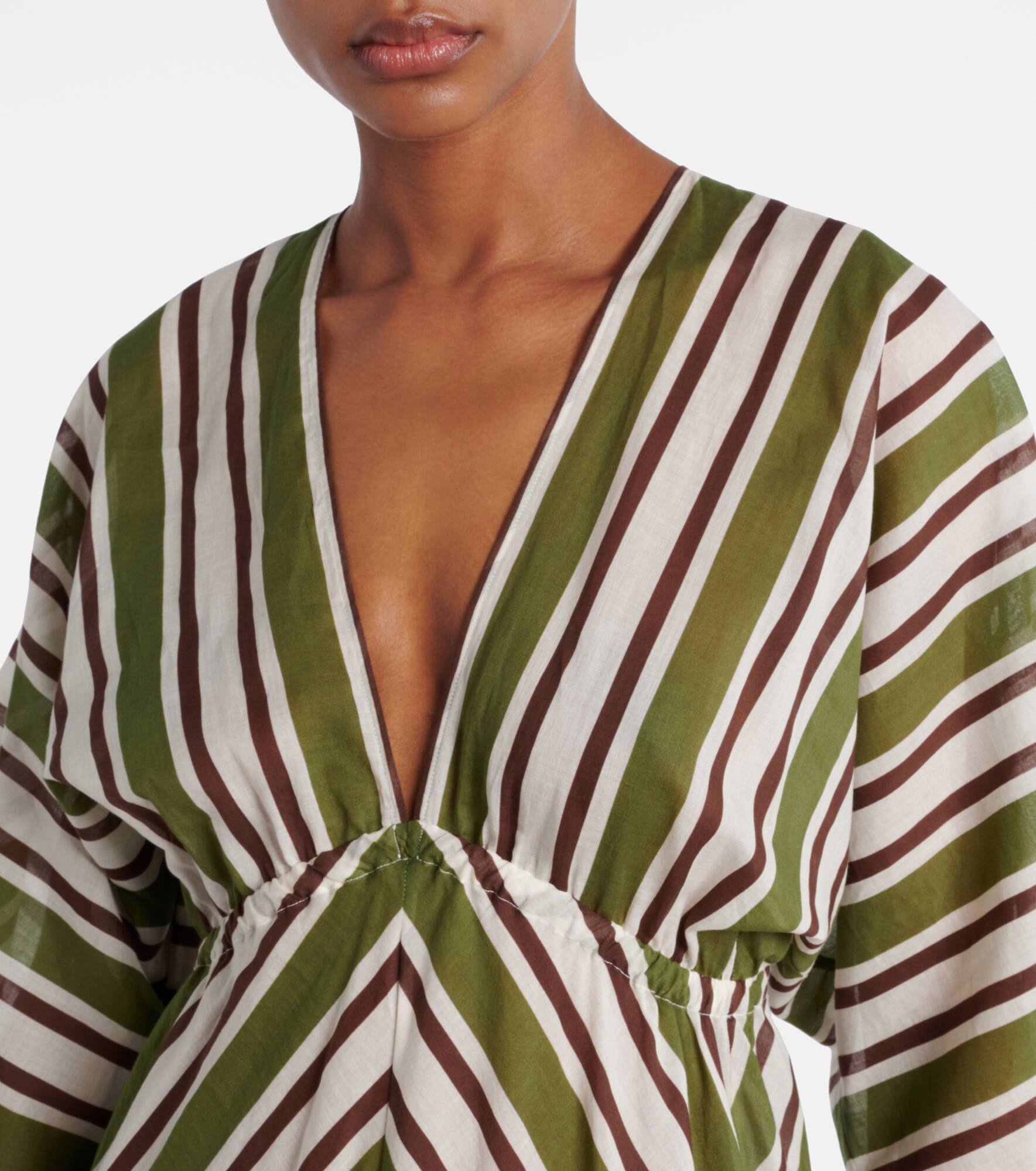 Summer striped cotton voile kaftan - 4