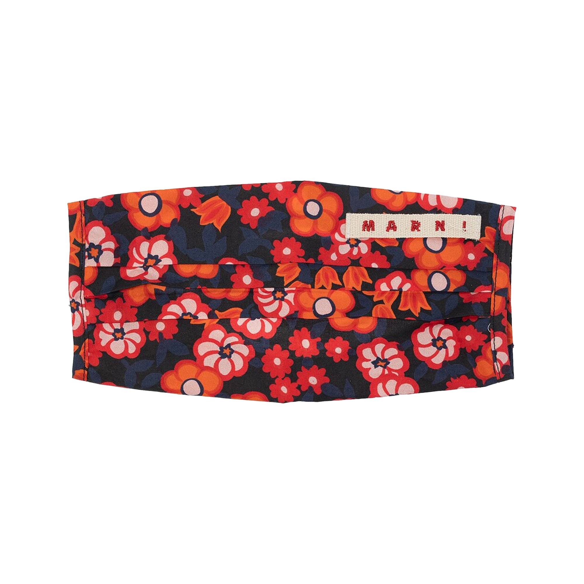 Marni Logo Floral Facemask 'Red' - 1