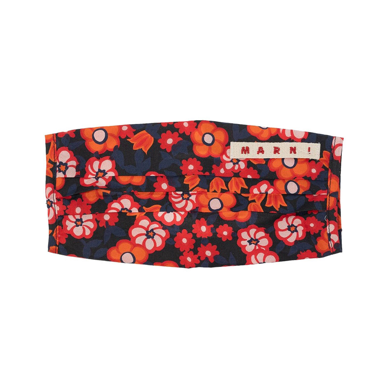 Marni Logo Floral Facemask 'Red' - 1