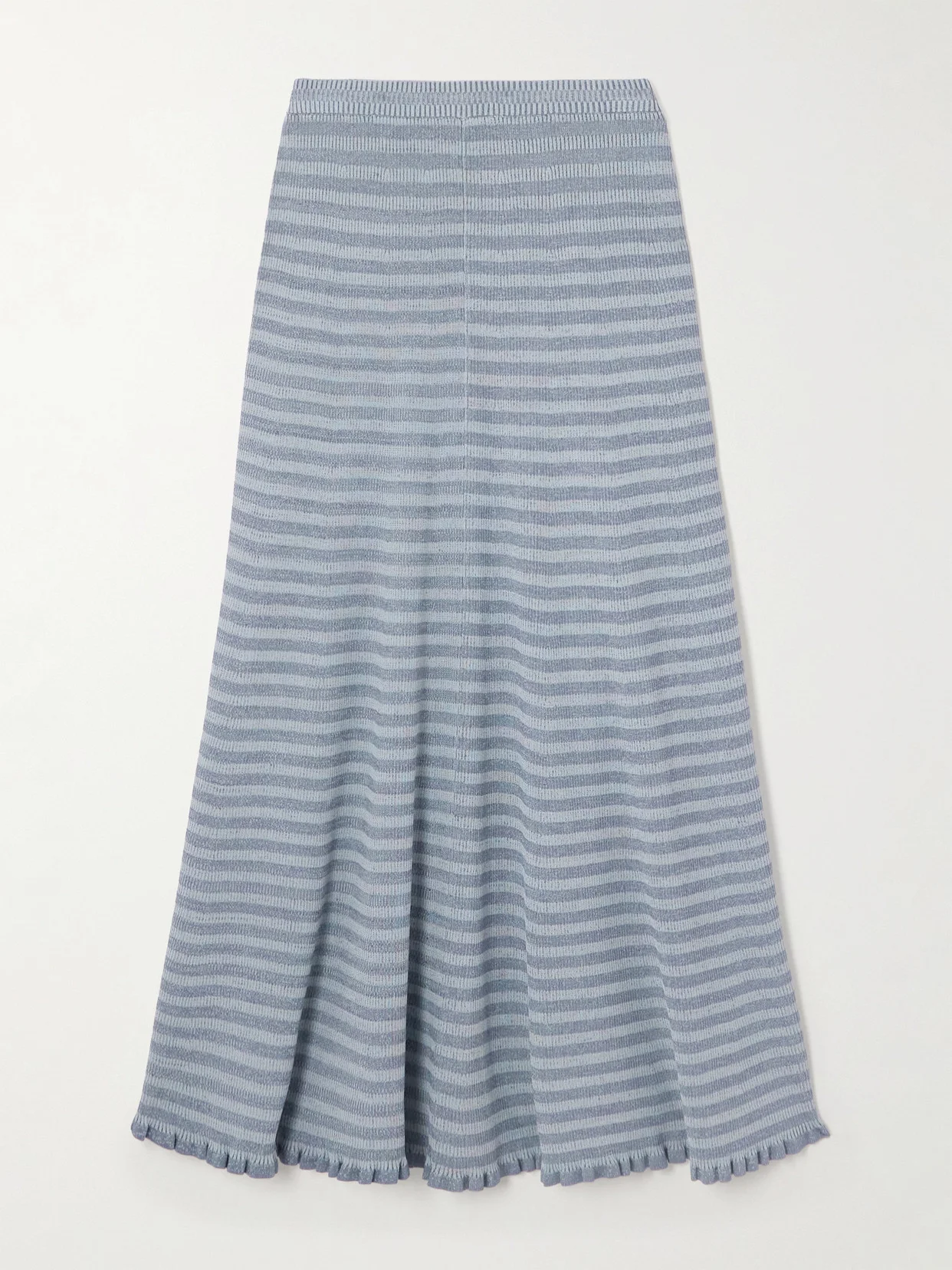 Stina Striped Knitted Midi Skirt - 1