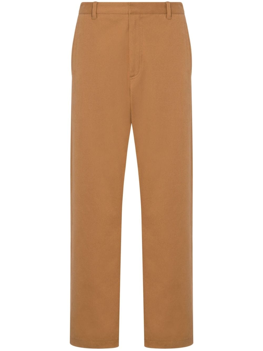 slogan-print cotton-blend trousers - 1