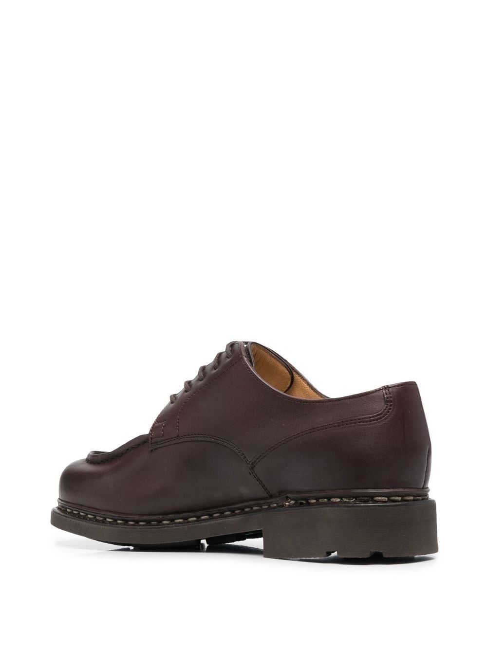 logo-patch leather derby shoes - 3