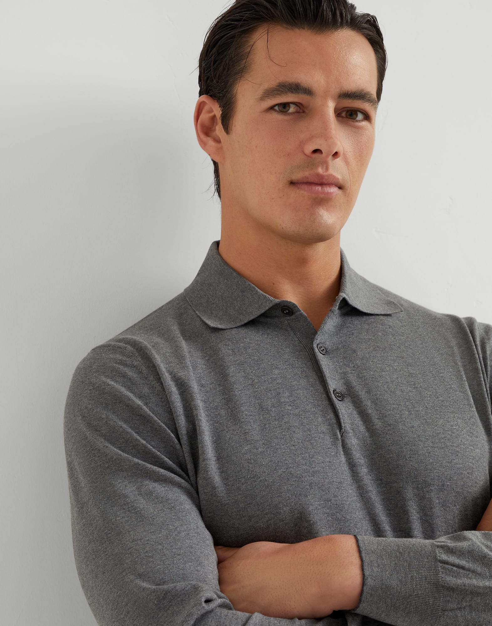 Cotton lightweight polo-style sweater - 4
