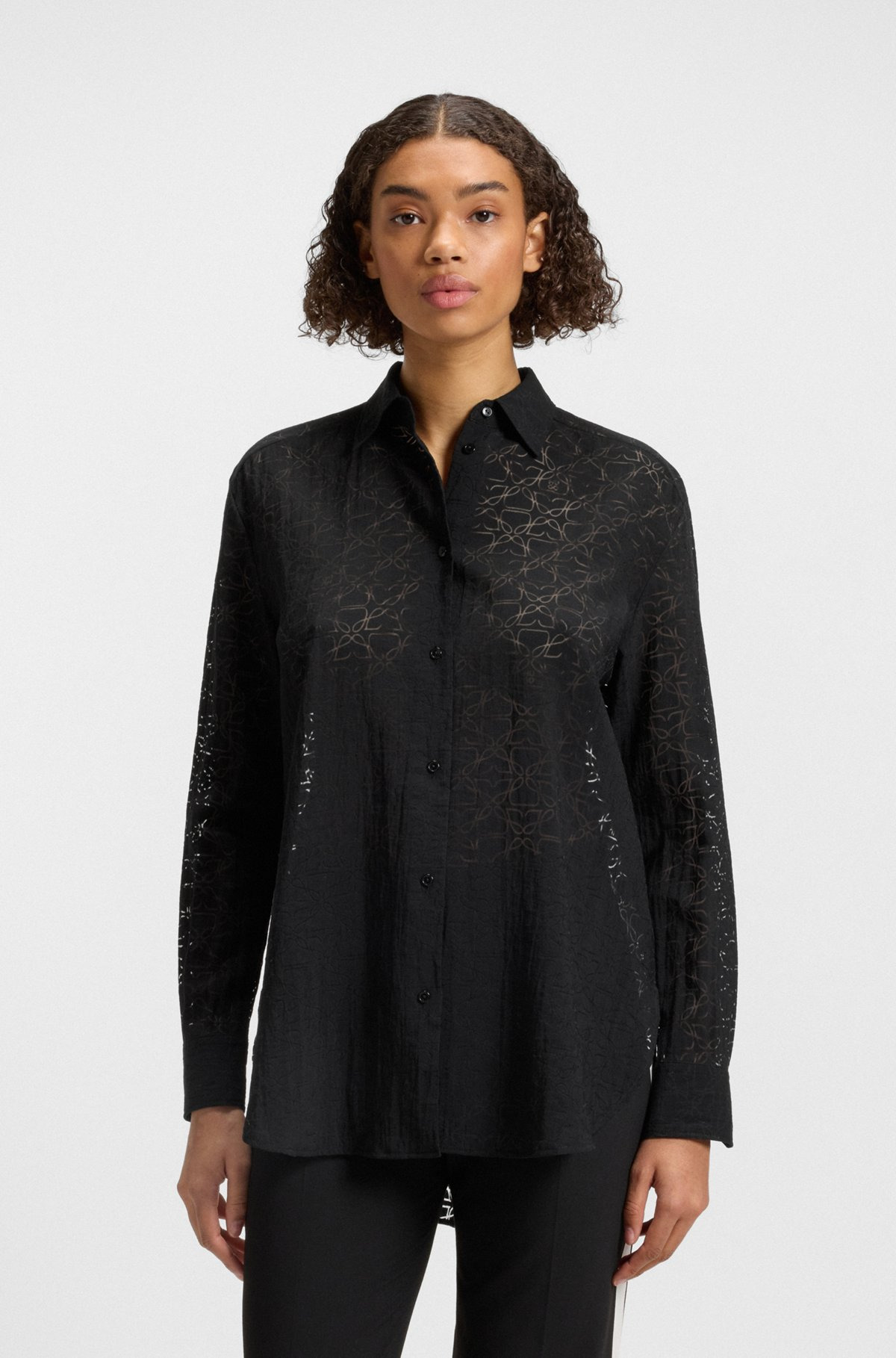 OVERSIZE-FIT BLOUSE WITH BURNOUT PATTERN - 2
