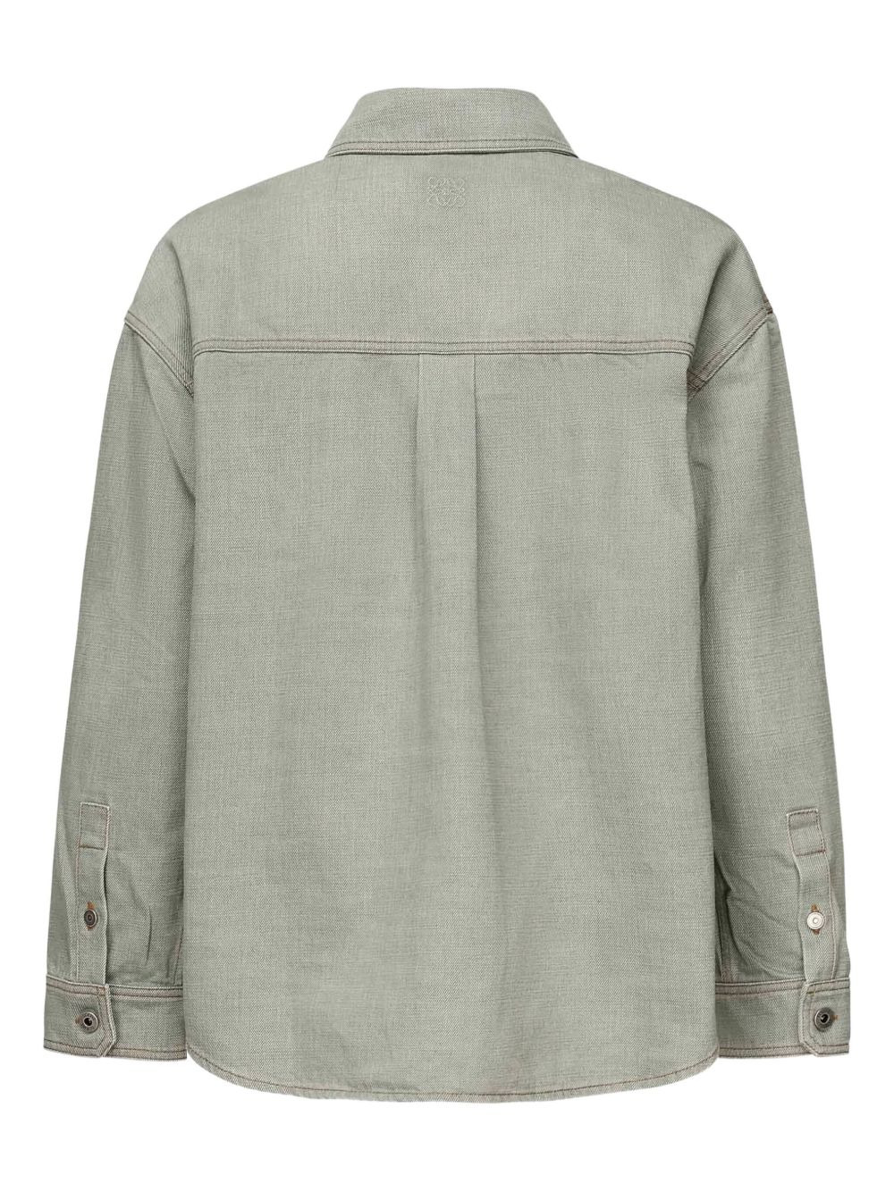 button-fastening cotton shirt - 2