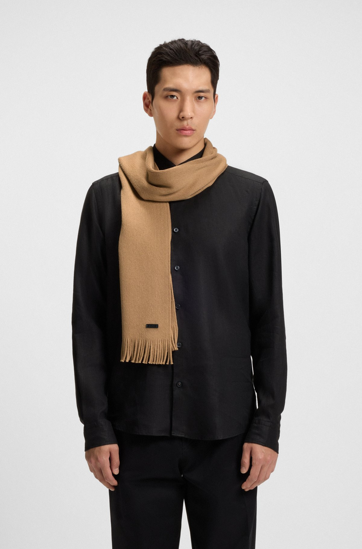 RASCHEL-KNIT SCARF IN MERINO WOOL - 2