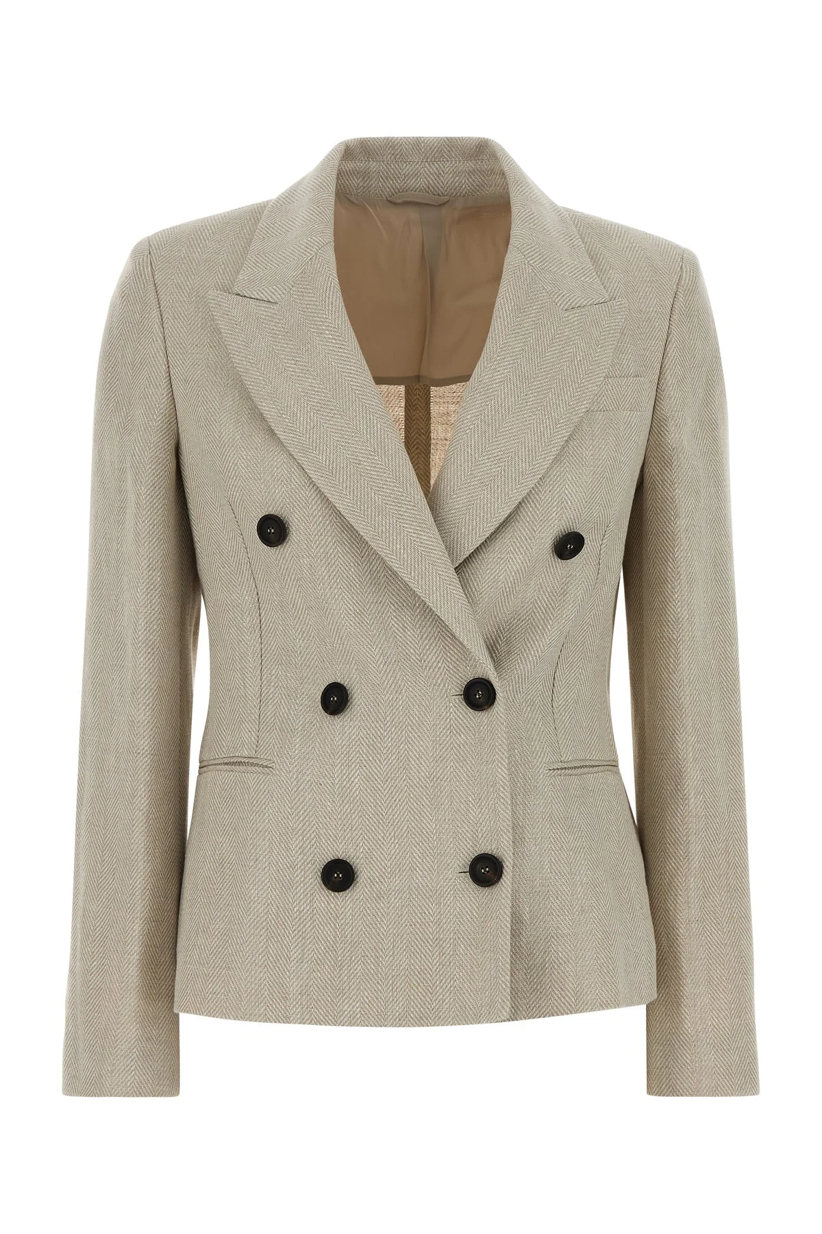 Melange sand linen blend blazer - 1