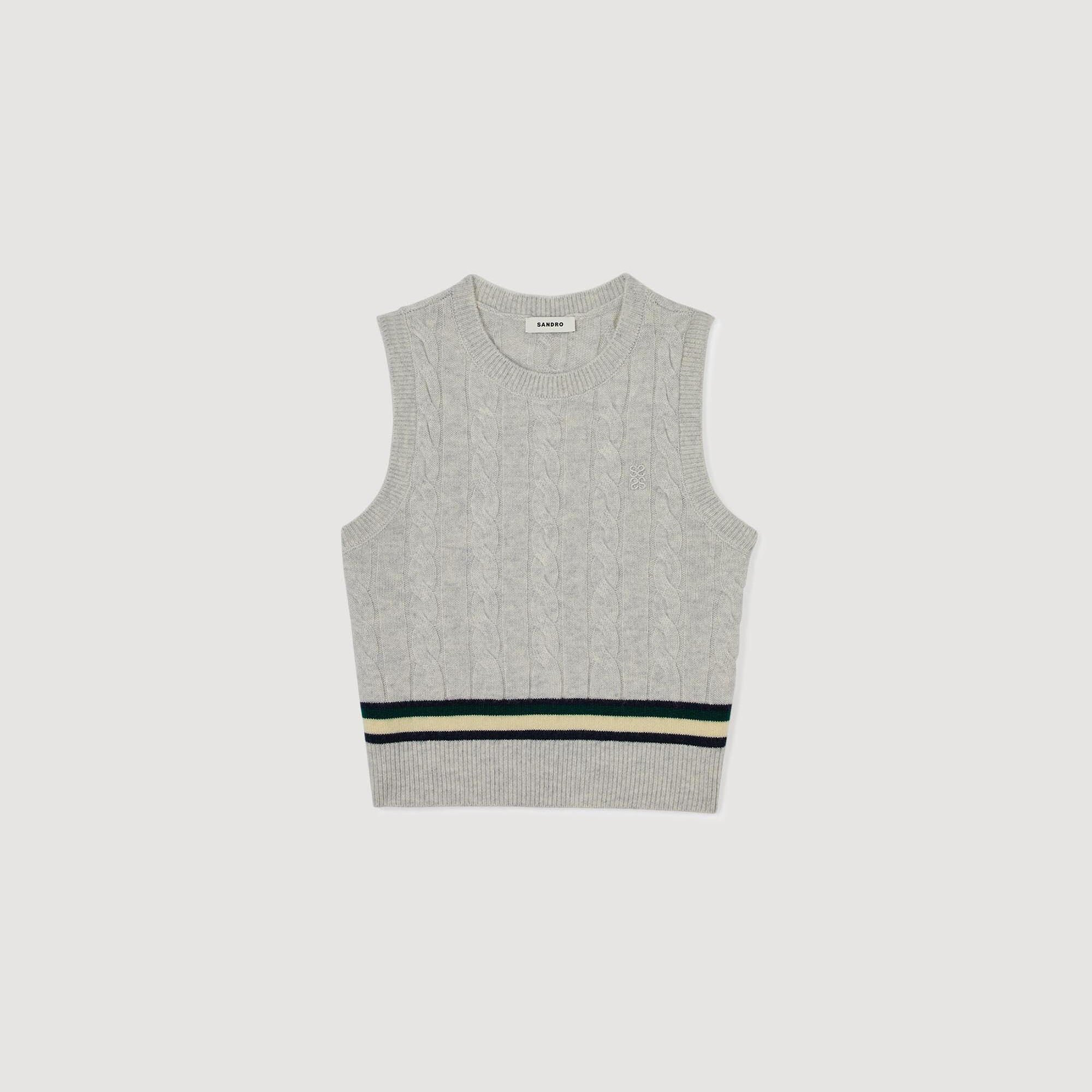 SLEEVELESS SHORT SWEATER - 6