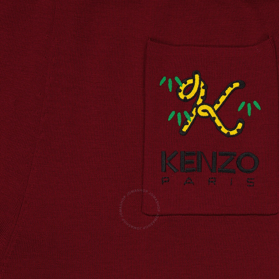 Kenzo Ladies Bordeaux Tiger Tail K Flared Trousers - 7