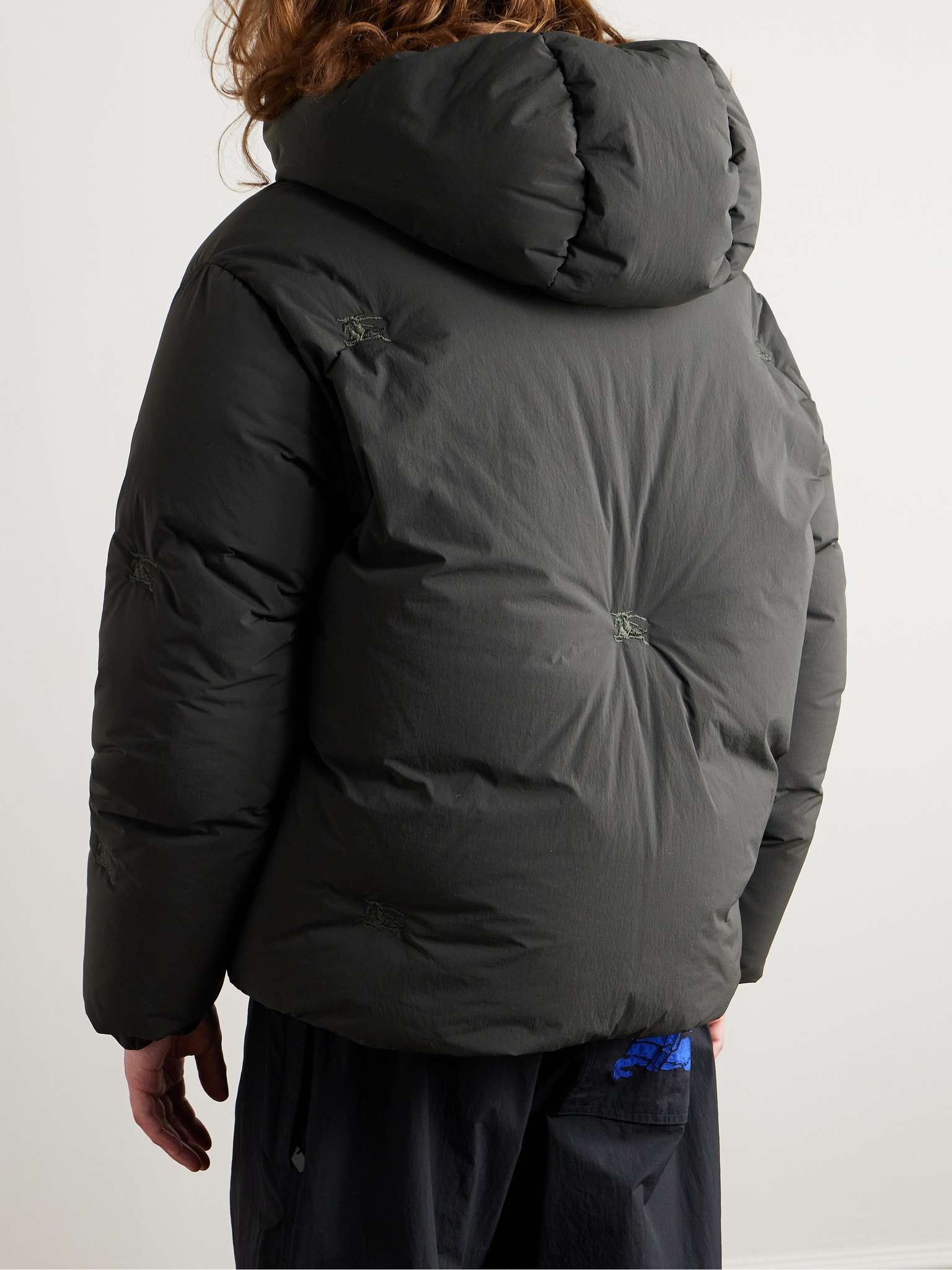Logo-Embroidered Quilted Shell Hooded Down Jacket - 4