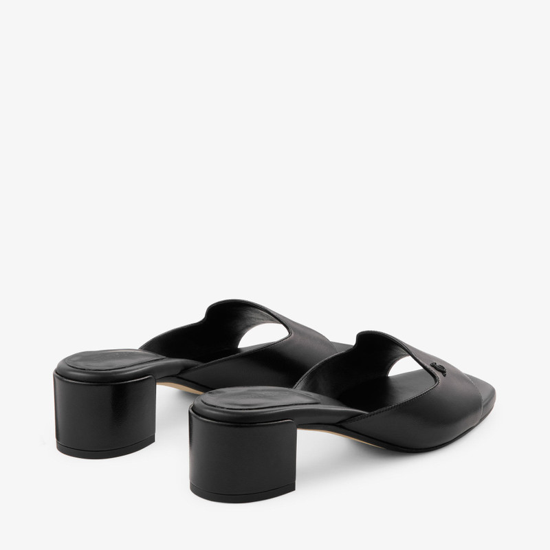 Dina 45 Black Leather Mule Sandals 5