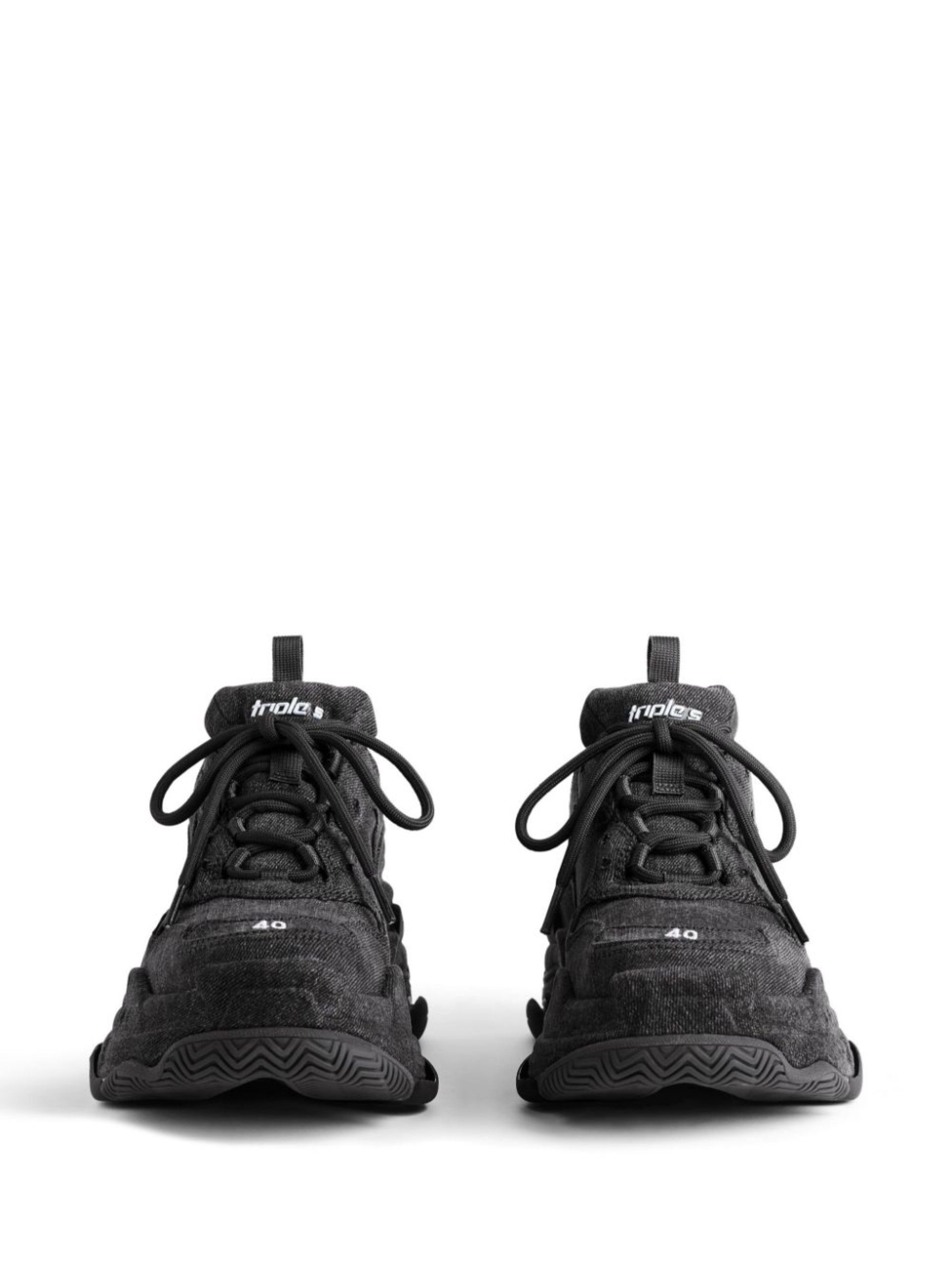 black Triple S denim sneakers - 4