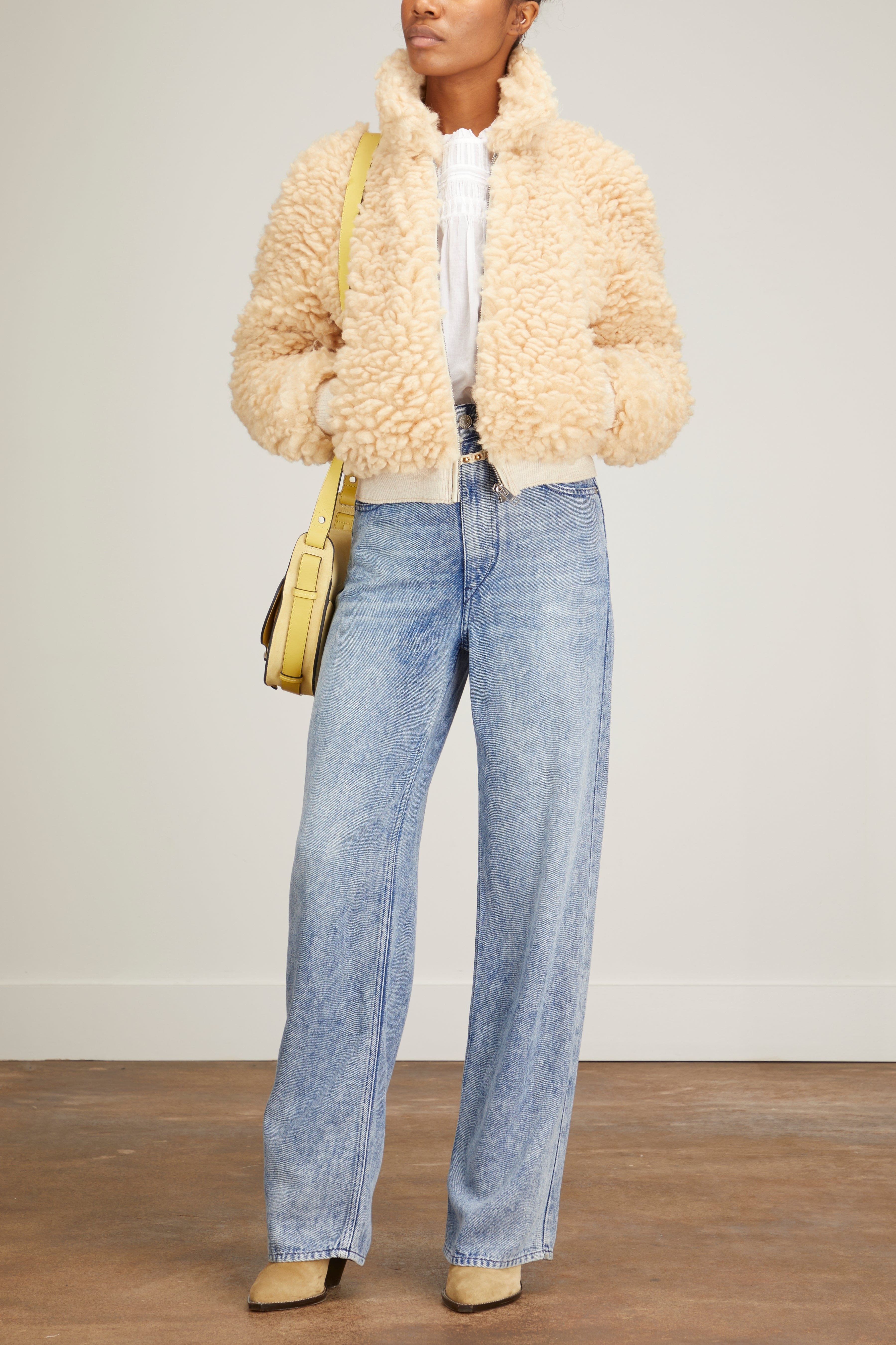 Salvia Curly Coat in Beige - 2