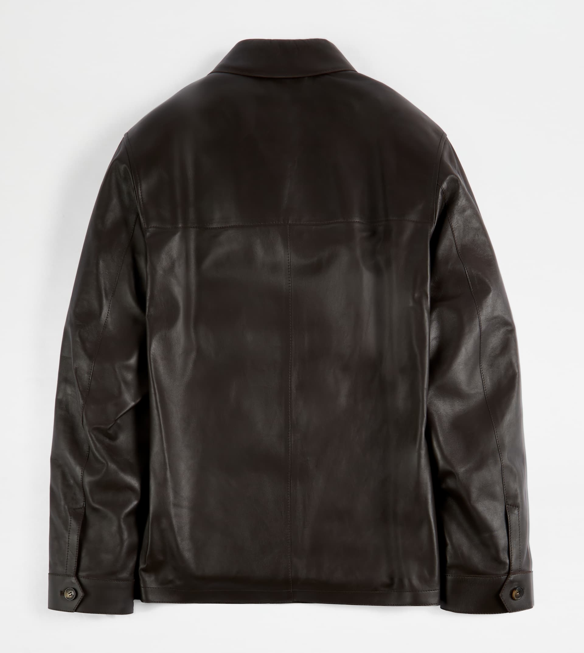 OVER SHIRT IN NAPPA LEATHER - BROWN - 7