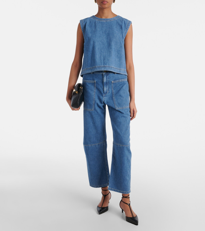 velvet Farah cropped barrel-leg jeans outlook