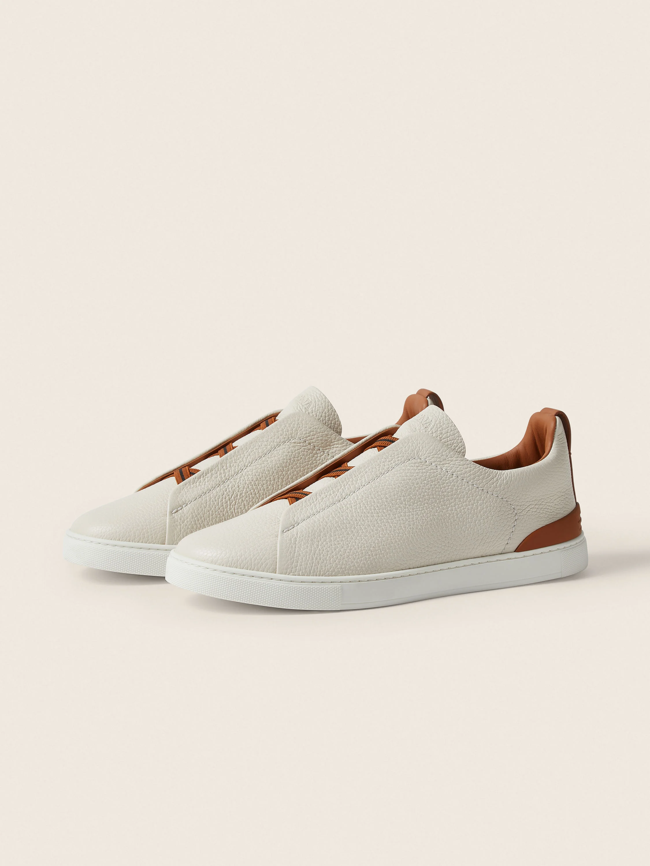 WHITE LEATHER TRIPLE STITCH™ SNEAKERS - 1