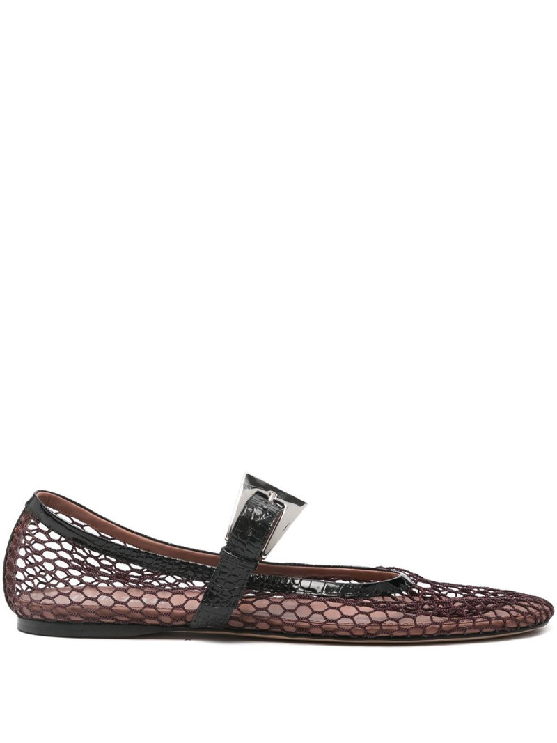 PARIS TEXAS Sveva mesh-panel buckle ballet flats outlook