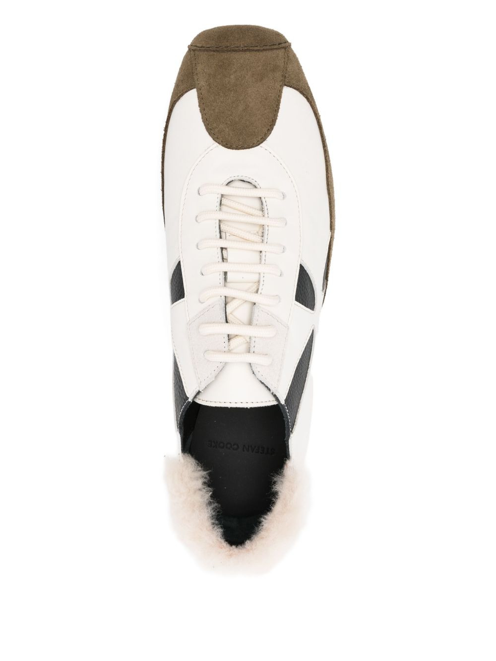 flower-detail leather sneakers - 4