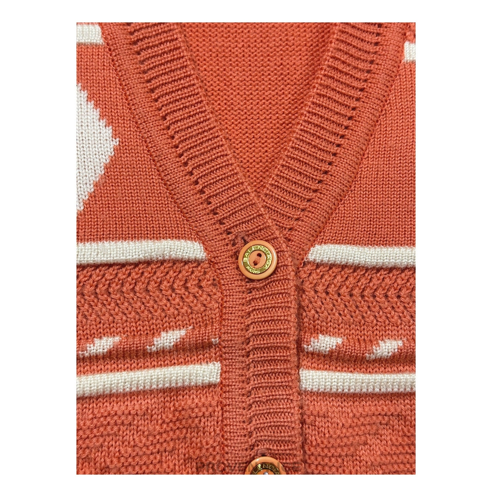 Balenciaga BB Logo Wool Sweater Vest - Orange/White L - 4